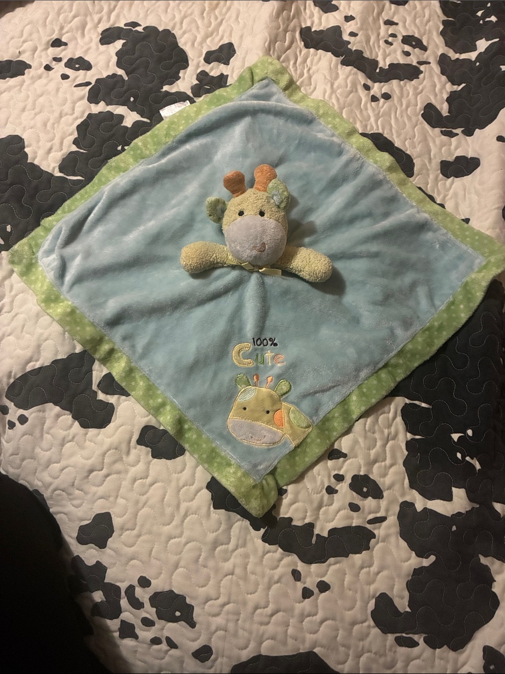 Blue and Green Giraffe Comfort Blankie for Kids